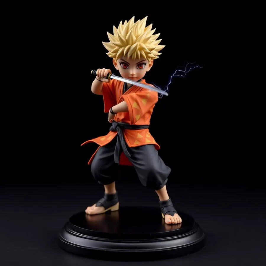 Zenitsu Agatsuma hand-painted 3D printed anime collectible figurine